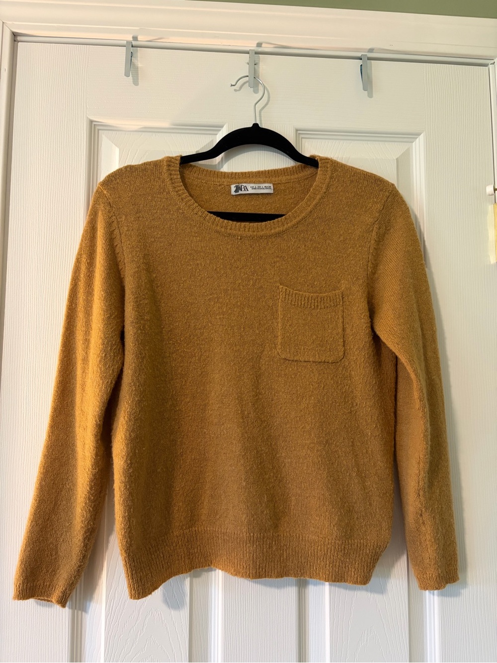 Zara Camel Brown Knit Crewneck Sweater